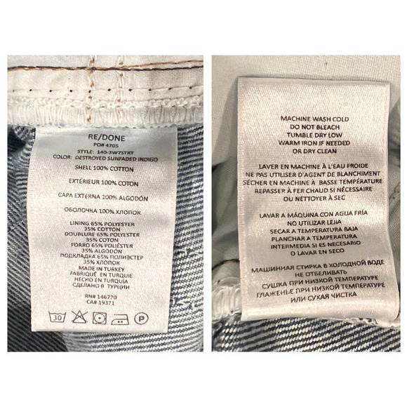 NWT RE/DONE 70S STRAIGHT JEANS SIZE 24 - Picture 9 of 10
